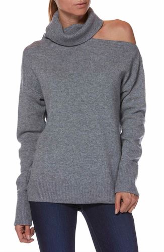 PAIGE Raundi Cutout Shoulder Sweater, Size X-Large in Heather Grey