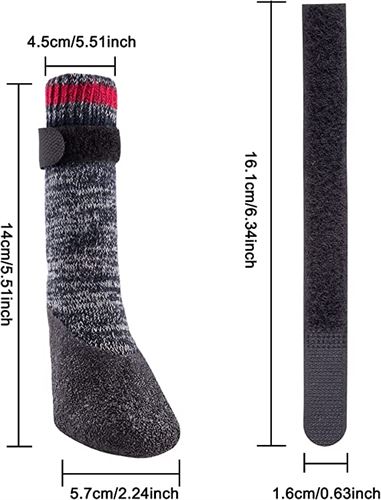 QUACOWW 2 Pairs Dog Socks Anti-Slip Waterproof Rubber Bottom