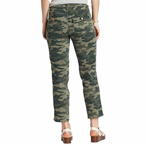 Women's Camo Print High-Rise Straight Cropped Jeans - Universal Thread Green 2