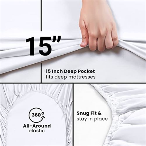 Utopia Bedding Queen Fitted Sheet Soft Microfiber