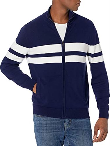 Amazon Essentials Men's Full Zip Cotton Sweater
