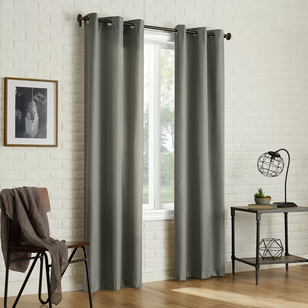 Sun Zero Arlo Textured Thermal Insulated Grommet Curtain Panel Pair