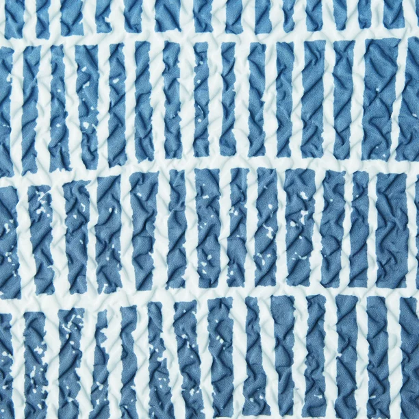 Mainstays Blue Geometric Polyester Shower Curtain, 137x137 cm