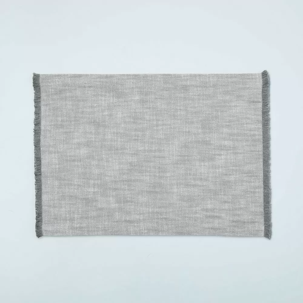Cross Weave with Fringe Placemat Gray - Hearth & Hand with Magnolia - set of 2