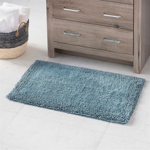 Hotel Style Super Soft And Absorbent Cotton Blend Solid Bath Rug, 17" x 24", Teal