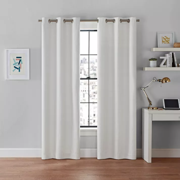 Brookstone® Galaxy 63-Inch 100% Blackout Grommet Window Curtain Panels in White (Set of 2)