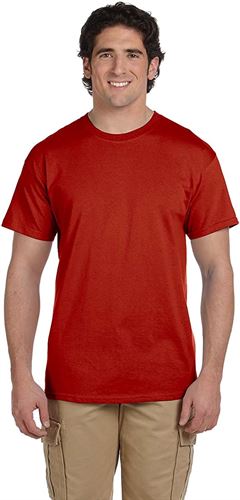 Hanes mens 6.1 oz. Tagless T-Shirt - Deep Red-M