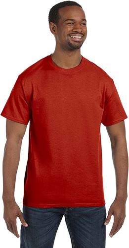 Hanes mens 6.1 oz. Tagless T-Shirt - Deep Red-M