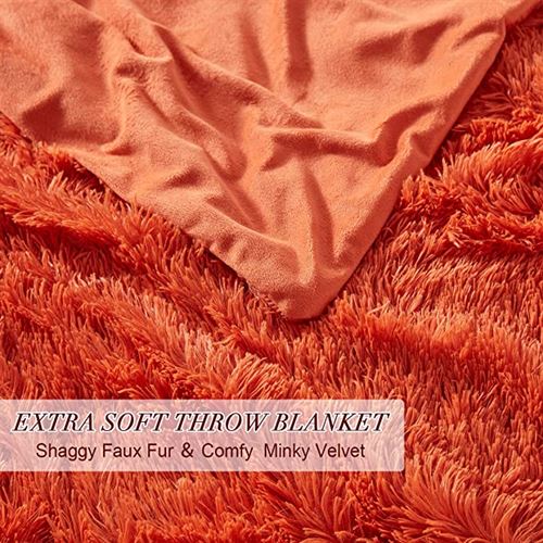 NexHome Soft Rust Faux Fur Blanket Throw Blanket  127×152 cm ,