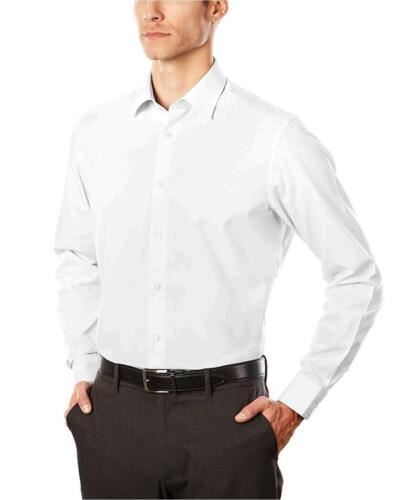 Arrow 1851 Men's Slim Fit Dress Shirt Poplin, White, 16"-16.5", White, Size 16.0