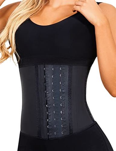 LadySlim by NuvoFit Fajas Colombianas Reductoras para Mujer Short Torso Latex Waist Trainer for Women
