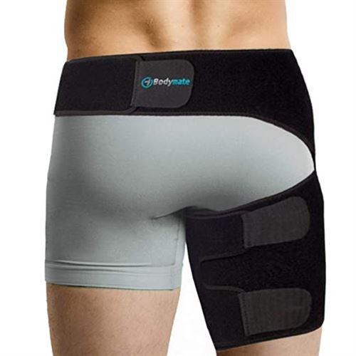 Bodymate® Hip Brace for Sciatica Pain Relief | SI Belt/Sacroiliac Belt | Hip Pain| Compression Wrap for Thigh, Hamstring, Joints, Arthritis, Pulled Muscles | For Men, Women (Large, Hip > 44")