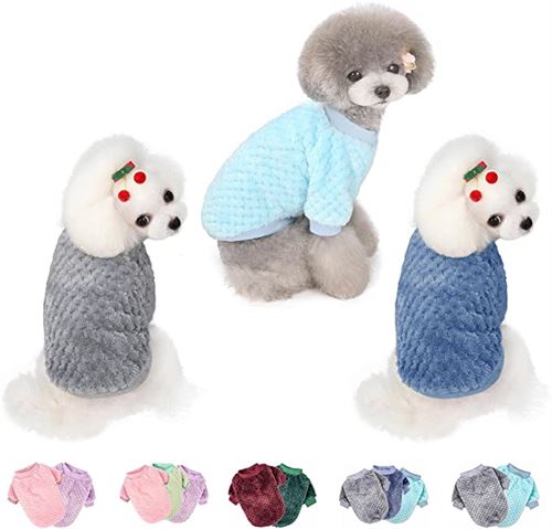 Dog Sweater, Dog Sweaters for Small Medium Dogs or Cat, Warm Soft Flannel Pet Clothes for Dogs Girl or Boy, Dog Shirt Coat Jacket