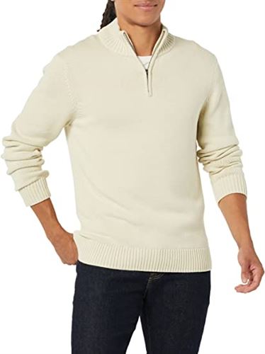 Goodthreads Men's Soft Cotton Quarter-Zip Sweater