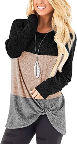 SAMPEEL Women's Tunic Tops Twist Knot Casual Pullover Shirts