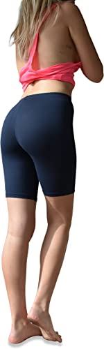 Sexy Basics Womens 6 Pack Buttery Soft Brushed Active Stretch Yoga Bike Short Boxer Briefs