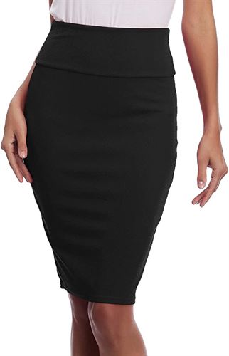 EXCHIC Women's Stretchy Slim Fit Office Pencil Skirt High Waist Business Skirts