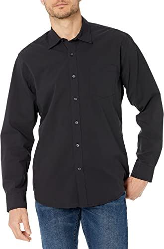 Amazon Essentials Men's Regular-Fit Long-Sleeve Plaid Poplin Shirt