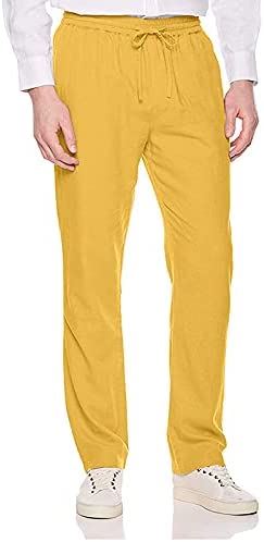 Isle Bay Linens Men's Casual Linen Pant with Drawstring