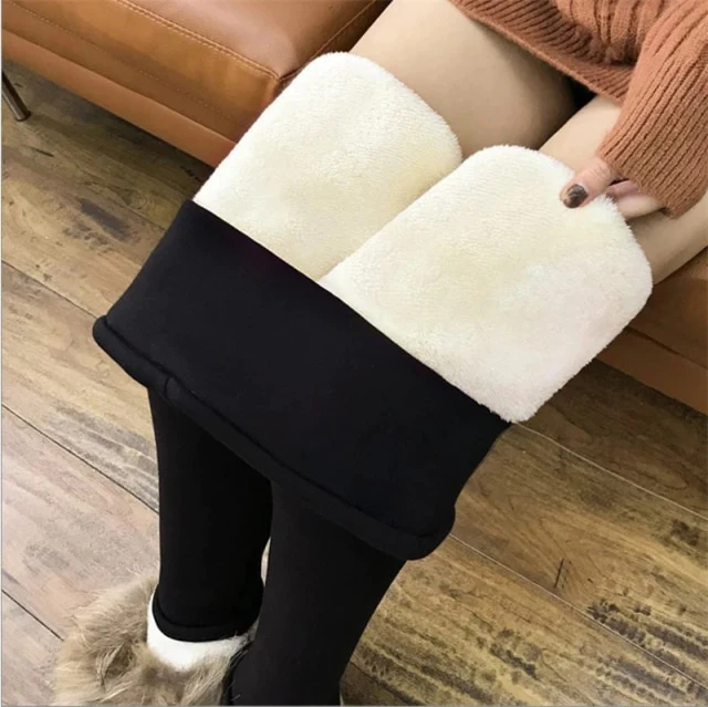 Women Winter Warm Thick Leggings Fleece Lined Stretchy Soft Thermal Sherpa  Pants High Waist Tights