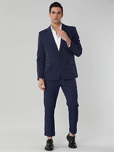 Lars Amadeus Men's Stripes Suit Formal Sport Coats Slim Fit Striped Dress Blazer