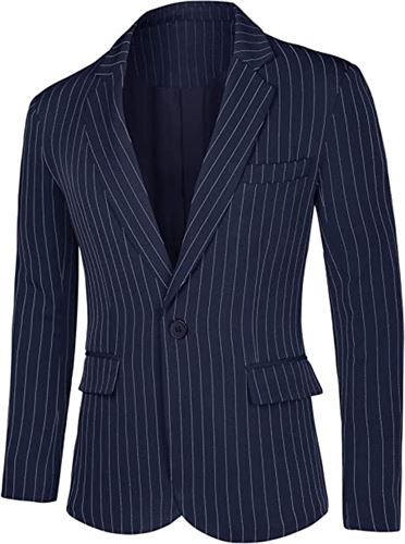 Lars Amadeus Men's Stripes Suit Formal Sport Coats Slim Fit Striped Dress Blazer