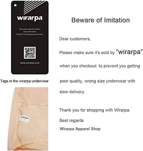wirarpa Women's High Waisted Cotton Underwear Soft Full Briefs