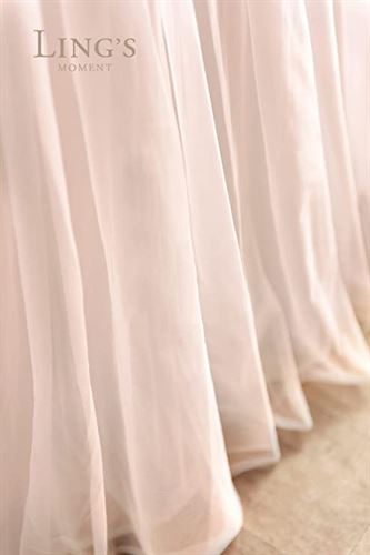 Ling's moment Tulle Table Skirt Panel: 1m 3-Layers Table Skirt for Wedding Reception Bridal Shower Party, Blush