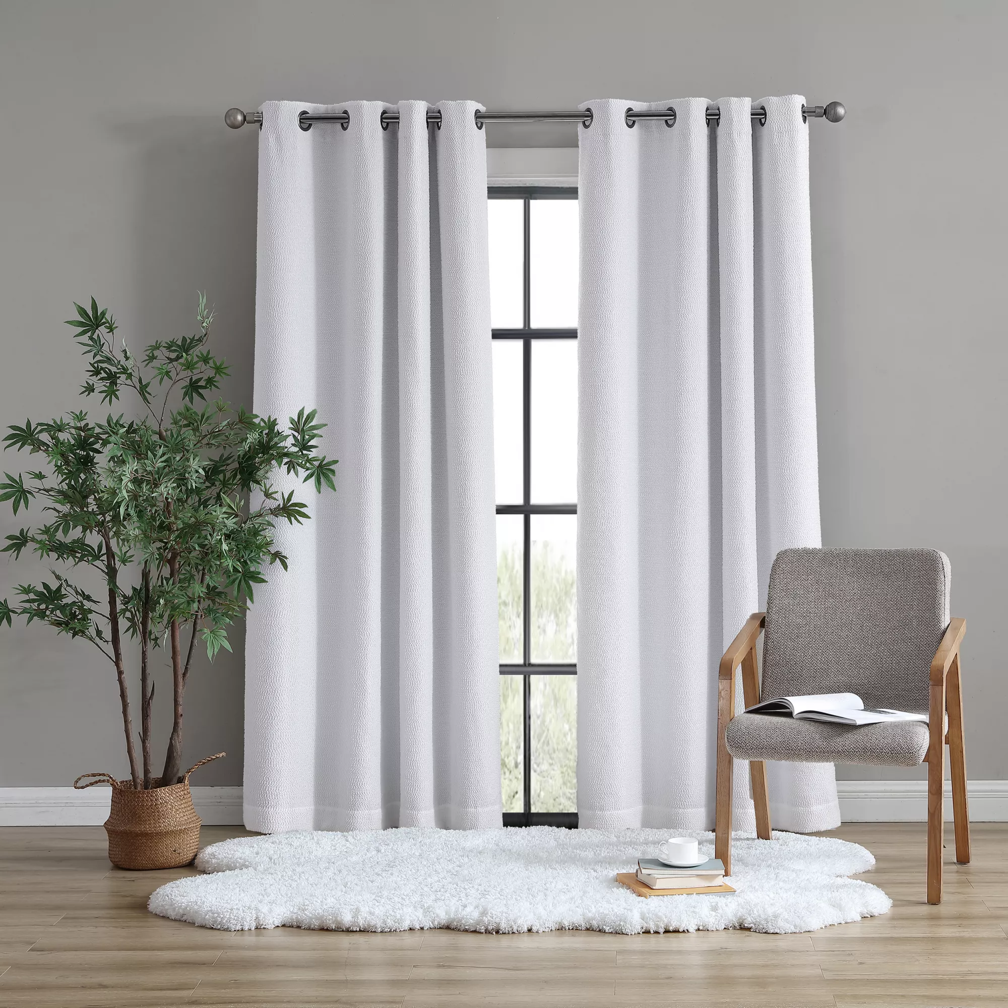 UGG® Tessa 213 cm Grommet 100% Blackout Window Curtain Panel in Snow (Single)