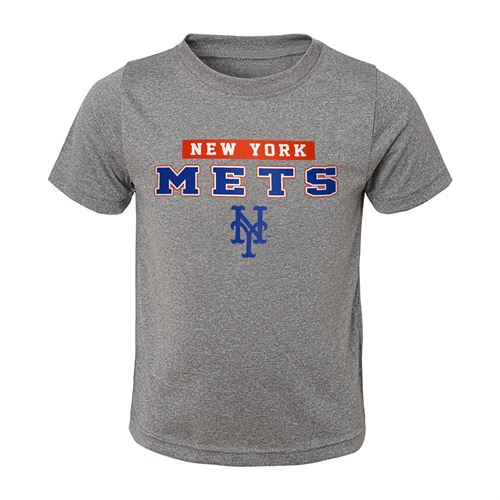 MLB New York Mets Boys' Gray Poly T-Shirt