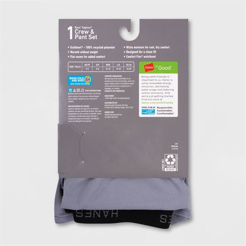 Hanes Premium Boys' 2pc Thermal Underwear Set - Gray