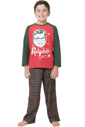 A Christmas Story Boys Ralphie Glasses Triple Dog Dare You Christmas Holiday Plaid Pajama Set