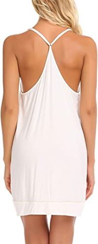 Ekouaer Sleeveless Nightgown V Neck Sleepwear Soft Pajama Dress Short Nightdress for Women