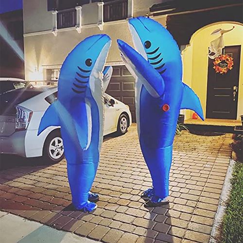 Adults Inflatable Halloween Costumes Blow Up Shark Costume for Halloween, Birthday Gift Cos Play Party