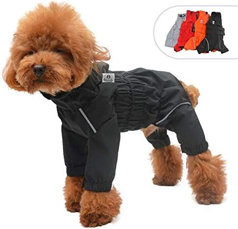 Dogs Waterproof Jacket, Lightweight Waterproof Jacket Reflective Safety Dog Raincoat Windproof Snow-Proof Dog Vest for Small Medium Large Dogs