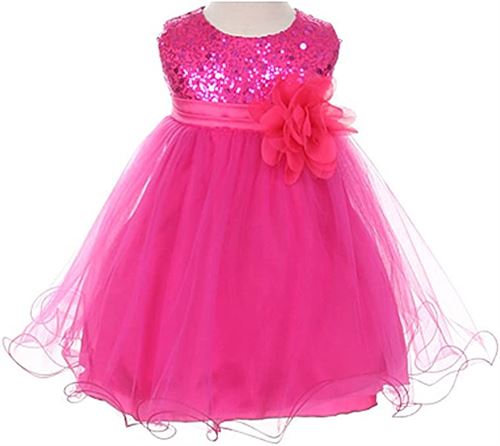 Dempsey Marie Girls Sequin & Tulle Special Occasion Holiday Flower Girl Dress