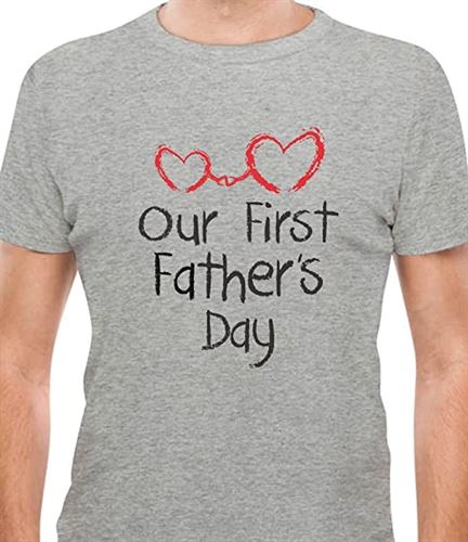 Our First Father's Day Shirt New Dad Gifts from Baby Daughter Son Papa Shirts