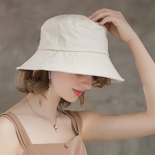 SOMALER Womens Cotton Wide Brim Sun Hats UPF50 UV Packable Beach Hat Summer Bucket Cap for Travel
