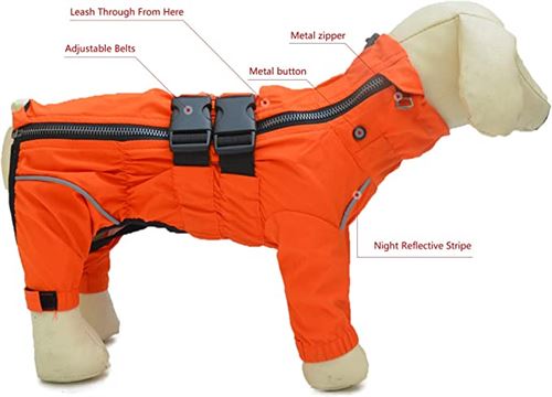 Lovelonglong - Dogs Waterproof Jacket, Lightweight Waterproof Jacket Reflective Safety Dog Raincoat Windproof Snow