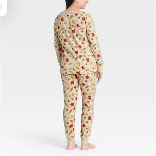 Target fall leaves print pajama set oatmeal autumn for women