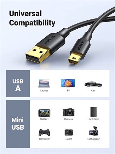 UGREEN Mini USB Cable,6 FT USB Mini B Cord
