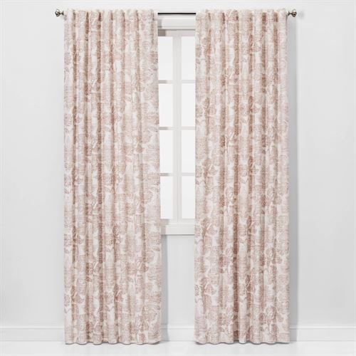 1pc 54"x84" Light Filtering Charade Floral Window Curtain Panel Pink - Threshold