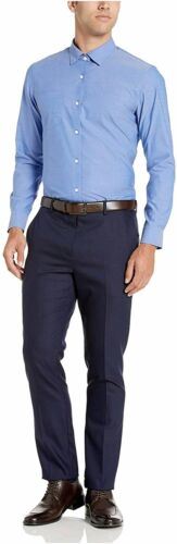 Amazon Essentials Men's Slim-fit Wrinkle-resistant, French Blue, Size 15.0