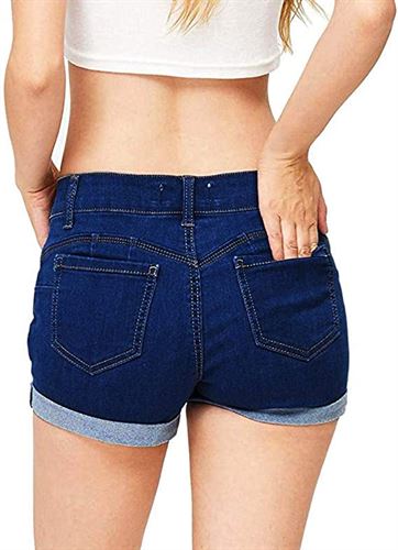 XSSFCC High Waisted Distressed Jean Shorts Womens Denim Shorts Trendy Casual Raw Hem Ripped Boyfriend Pocketed Jeans Shorts