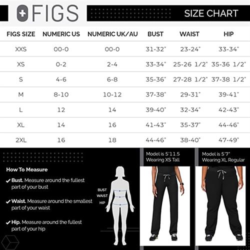 FIGS Livingston Basic Scrub Pants for Women — Yoga Waistband, 2 Pockets, Classic Straight Leg Fit Women Scrub Pants