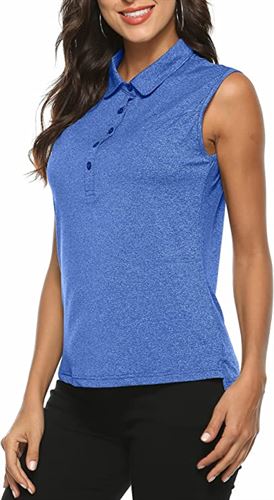 AjezMax Women's Sleeveless Polo Quick-Drying Sports Shirts