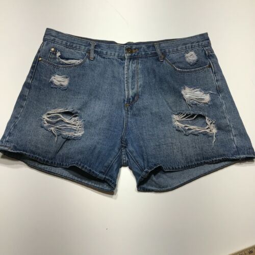 Shorts Womens Size 30 Destroyed Denim Jean Regular Waist - Miazone