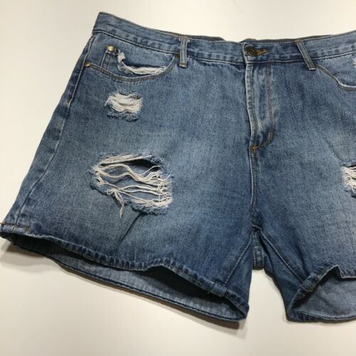 Shorts Womens Size 30 Destroyed Denim Jean Regular Waist