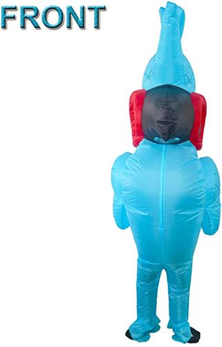 ZISUEX Parrot Inflatable Costume Blue Blow Up Suit Party Game Fat Bird Cosplay Fancy Halloween Costume Jumpsuit