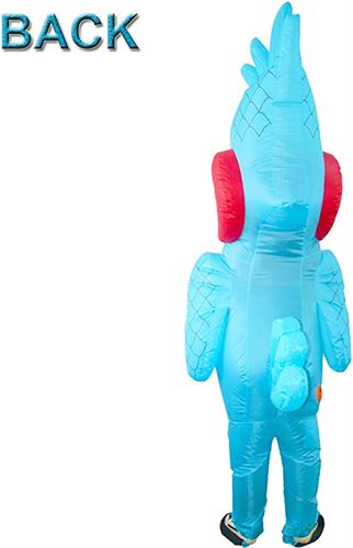 ZISUEX Parrot Inflatable Costume Blue Blow Up Suit Party Game Fat Bird Cosplay Fancy Halloween Costume Jumpsuit